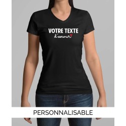 T-shirt Femme Col V d'Amour