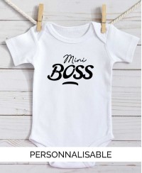 Mini Boss, body bébé à personnaliser - Pilou et Lilou