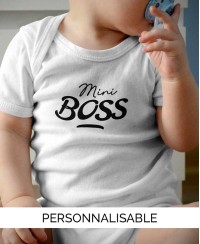 Mini Boss, body bébé à personnaliser - Pilou et Lilou