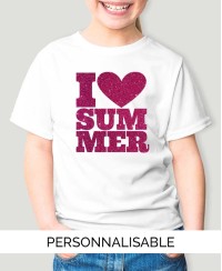 T-shirt enfant à personnaliser I Love Summer - Pilou et Lilou