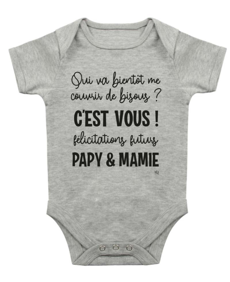 Body Bébé Annonce Grossesse à Papy et Mamie by Pilou et Lilou