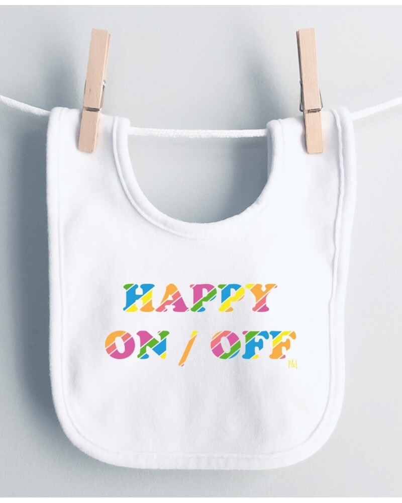 Bavoir bébé en coton - Happy ON/OFF