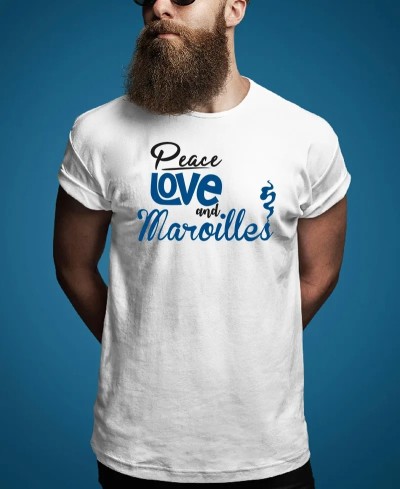Tshirt homme peace love maroilles