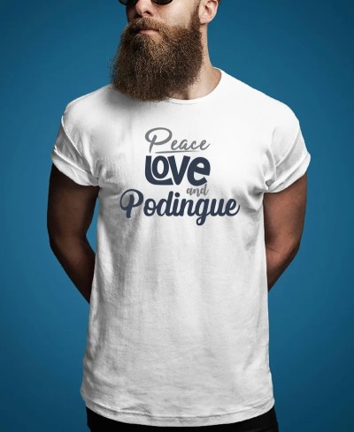 Tshirt homme peace love podingue