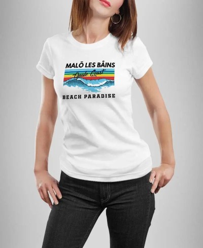 Tshirt femme malo beach opale coast