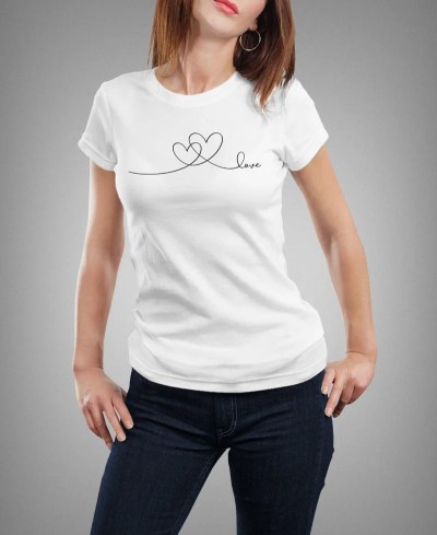 Tshirt femme Love heart