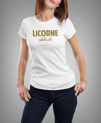 T-shirt femme licorne addict