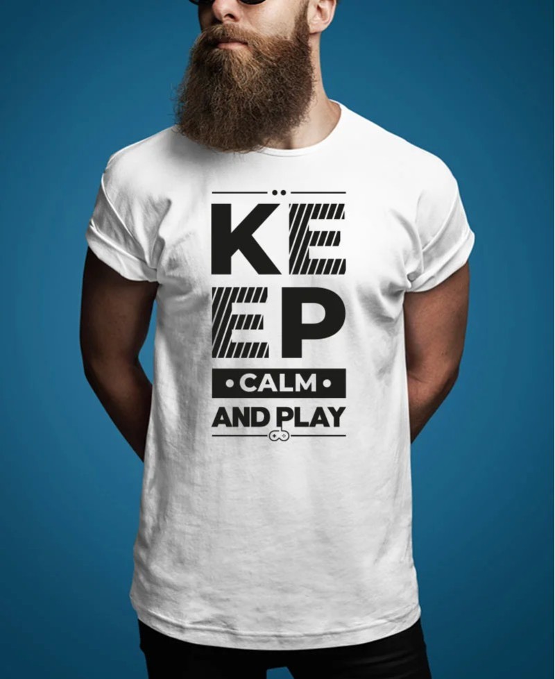 T-shirt keep calm and play collection geek & game pilou et lilou