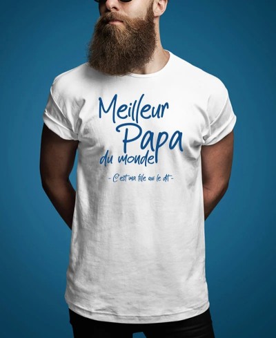 T-shirt homme Meilleur papa selon ma fille