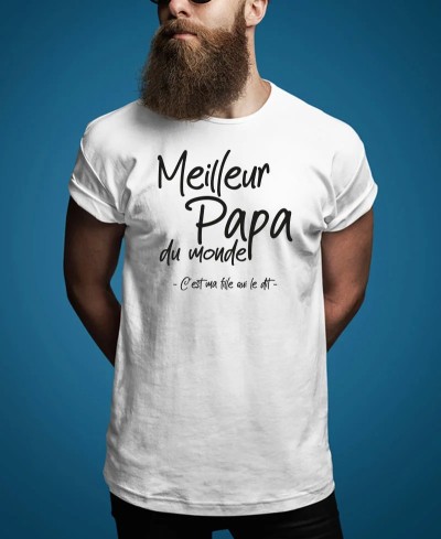 T-shirt Meilleur Papa selon Ma Fille
