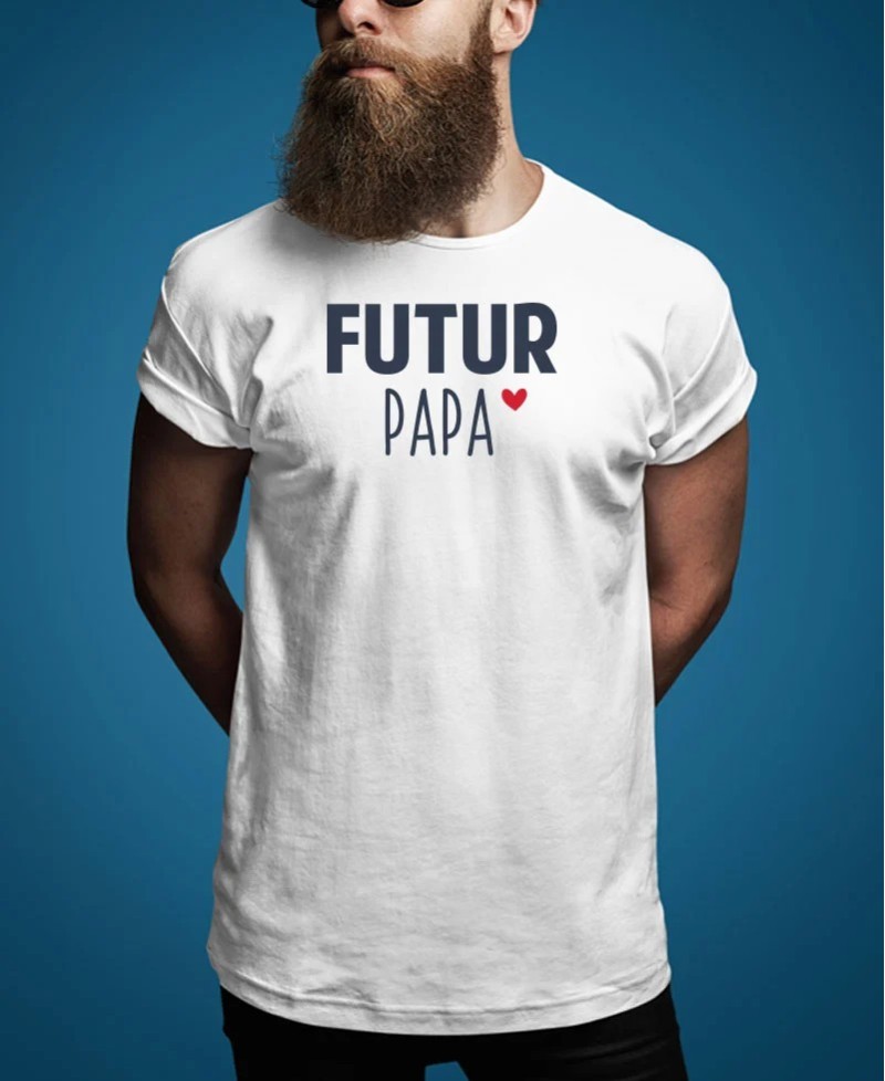 T-shirt Futur Papa, 100% coton doux, imprimé en France