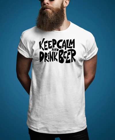T-shirt homme Keep calm and drink beer