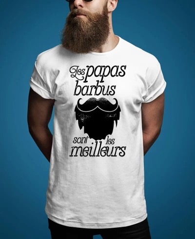 T-shirt les papas barbus sont les meilleurs