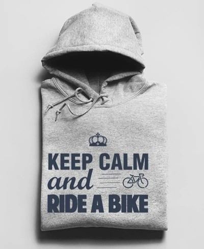 Hoodie Keep calm and ride a bike collection vélo addict