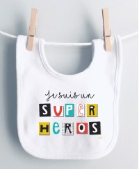 Bavoir bébé en coton - Super Héros