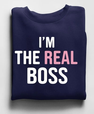 Sweat unisexe i'm the real boss collection par pilou et lilou