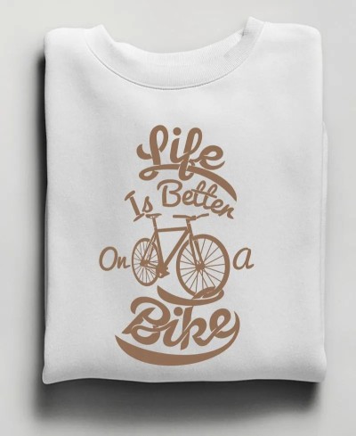 Sweat unisexe life is better on a bike collection par pilou et lilou