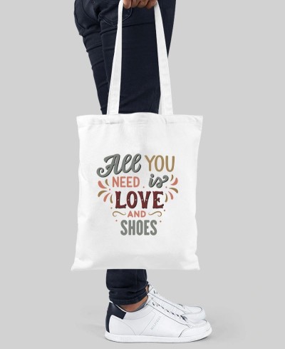 Tote bag All you need is love and shoes