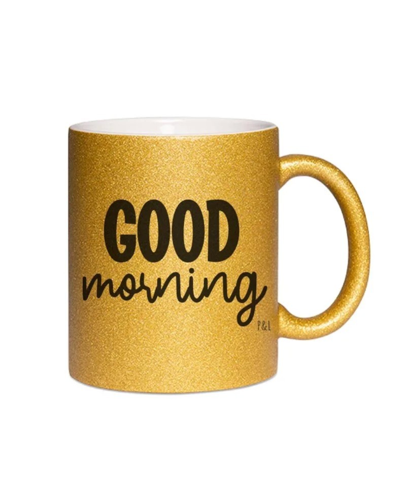 Mug à paillettes Good morning