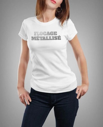 T-shirt femme - Flocage métallisé