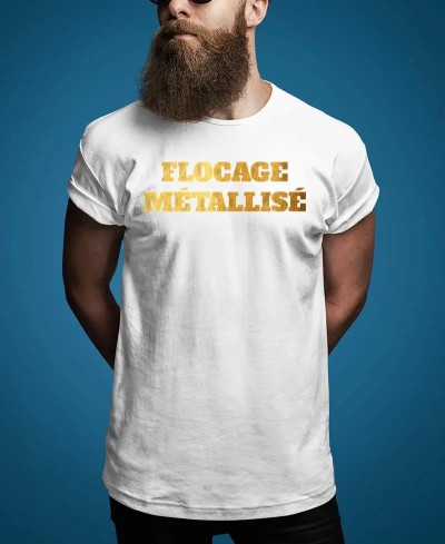 T-shirt homme - Flocage métallisé