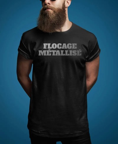 T-shirt homme flocage métallisé