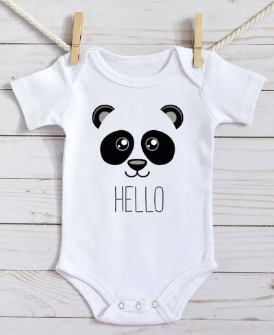 Body bébé manche courtes ou longues hello panda