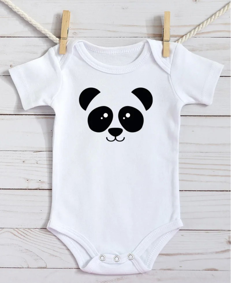 Body bébé bio Panda manches courtes ou longues