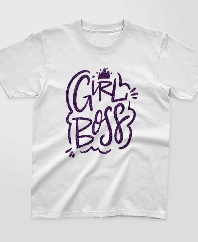 T-shirt Enfant à paillettes - Girl Boss