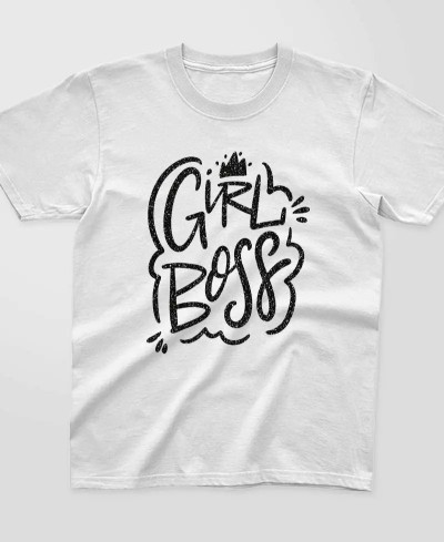 T-shirt enfant à paillettes Girl boss
