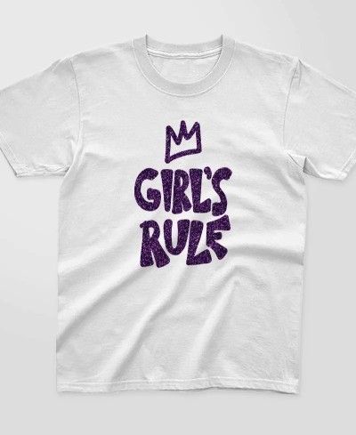 T-shirt enfant à paillettes - Girl's rule - Pilou et lilou