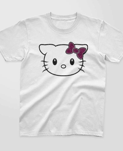 T-shirt enfant à paillettes - kitty - Pilou et Lilou