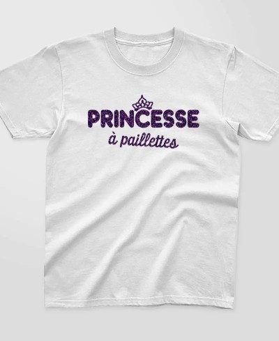 T-shirt Enfant à paillettes - Princesse à paillettes