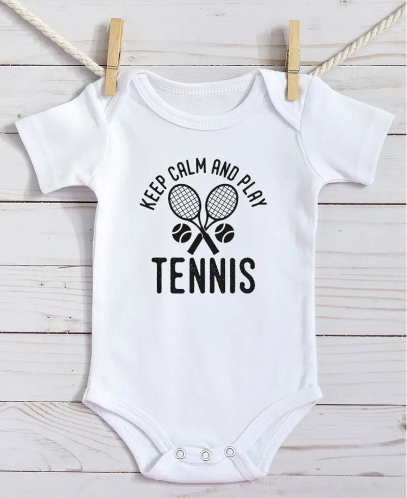 Body Bébé bio - Keep calm and play tennis
