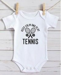 Body Bébé bio - Keep calm and play tennis