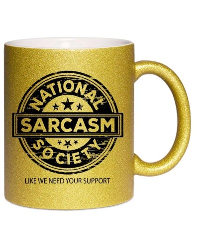 Mug à paillettes - National sarcasm society de la collection humour