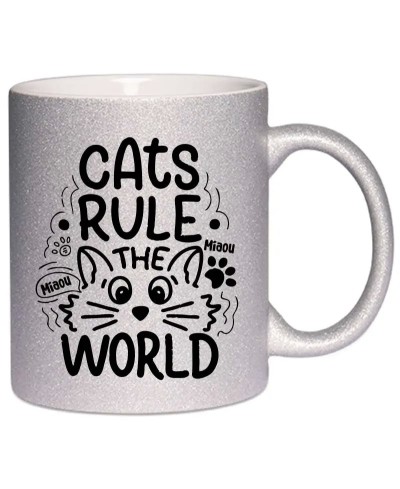Mug à paillettes - Cats rule the world