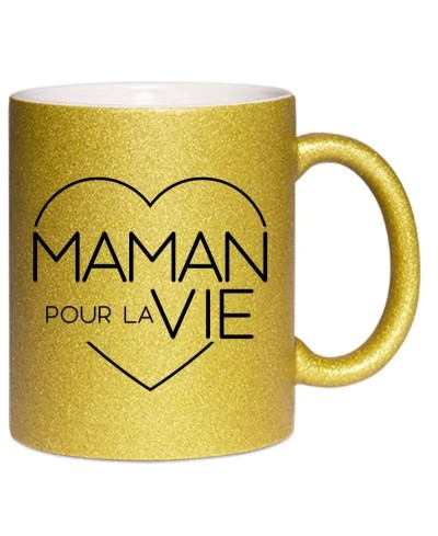 Mug à paillettes - Maman pour la vie | Collection famille par pilou et lilou