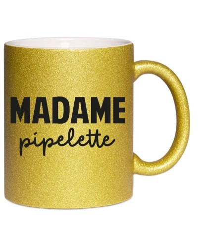 Mug à paillettes - Madame pipelette | Collection humour et jeux de mots par Pilou et lilou