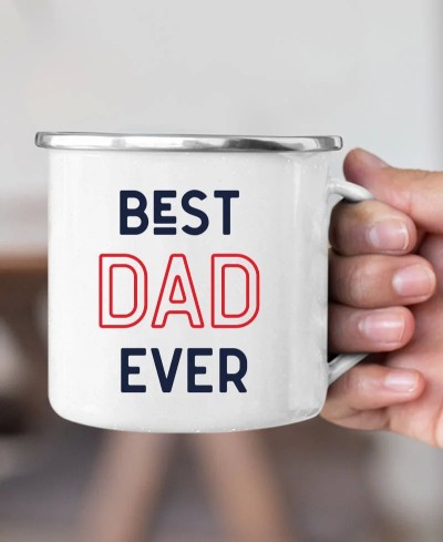 Tasse en acier émaillé - Best dad ever | Collection famille par Pilou et Lilou