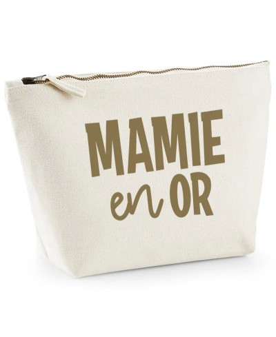 Trousse d'accessoires en coton épais - Mamie en Or - Collection famille par Pilou & Lilou