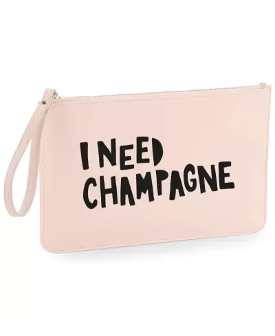 Pochette simili cuir - I need Champagne par Pilou & Lilou