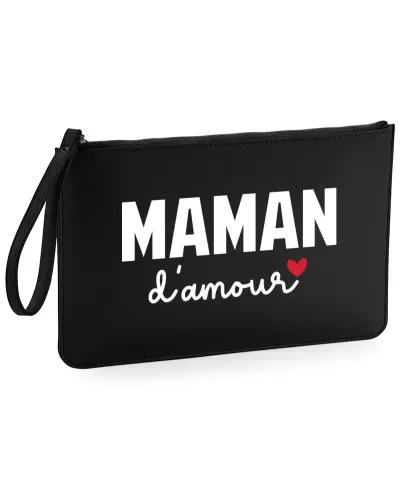 Pochette simili cuir - Maman d'Amour | Pilou & Lilou