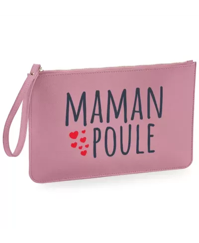 Pochette simili cuir - Maman Poule | Pilou & Lilou