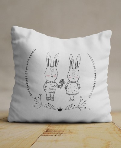 Coussin Lapin Amoureux