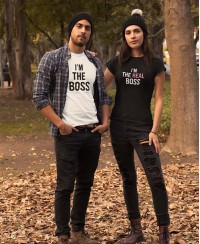 T-shirt femme à personnaliser I'm the Real Boss by Pilou et Lilou